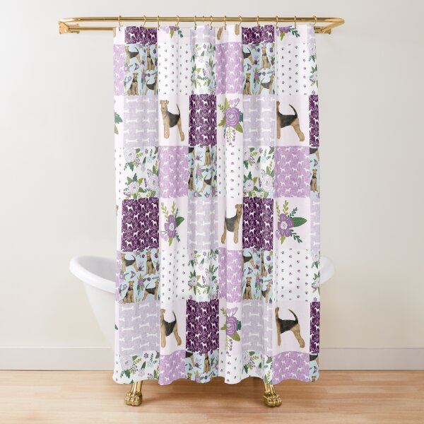 Item preview, airedale floral patchwork, airedale bedding, girls dog bedding, girls dog design, airedale terrier gift, airedale mug, airedale lover designed and sold by PetFriendly.
