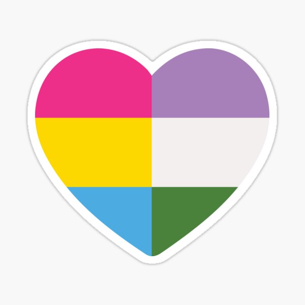 Item preview, Genderqueer Pansexual Heart designed and sold by dlpalmer.