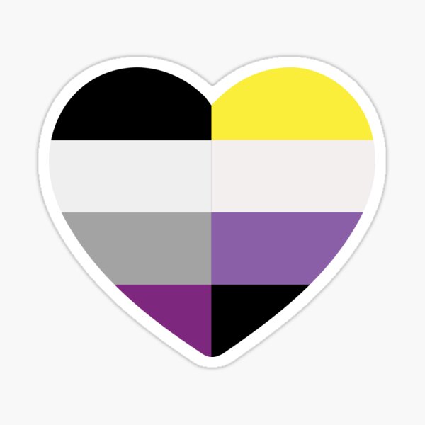 Nonbinary Asexual Heart Sticker By Dlpalmer Redbubble