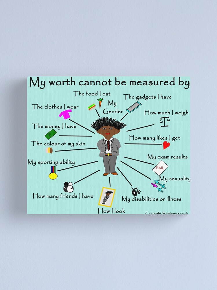 Alternate view of My worth cannot be measured by F Canvas Print