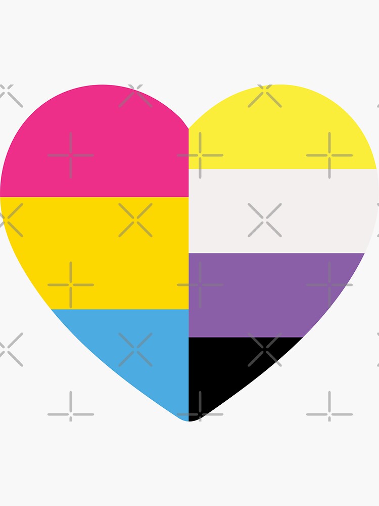 Genderfluid Pansexual Heart Sticker - Waterproof Decal For Cars, Laptops, Windows