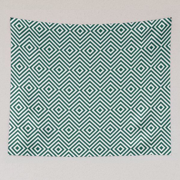 Item preview, Celebration Town Dark Green and White Chevron Squares Geometric Pattern designed and sold by CelebrationTown.