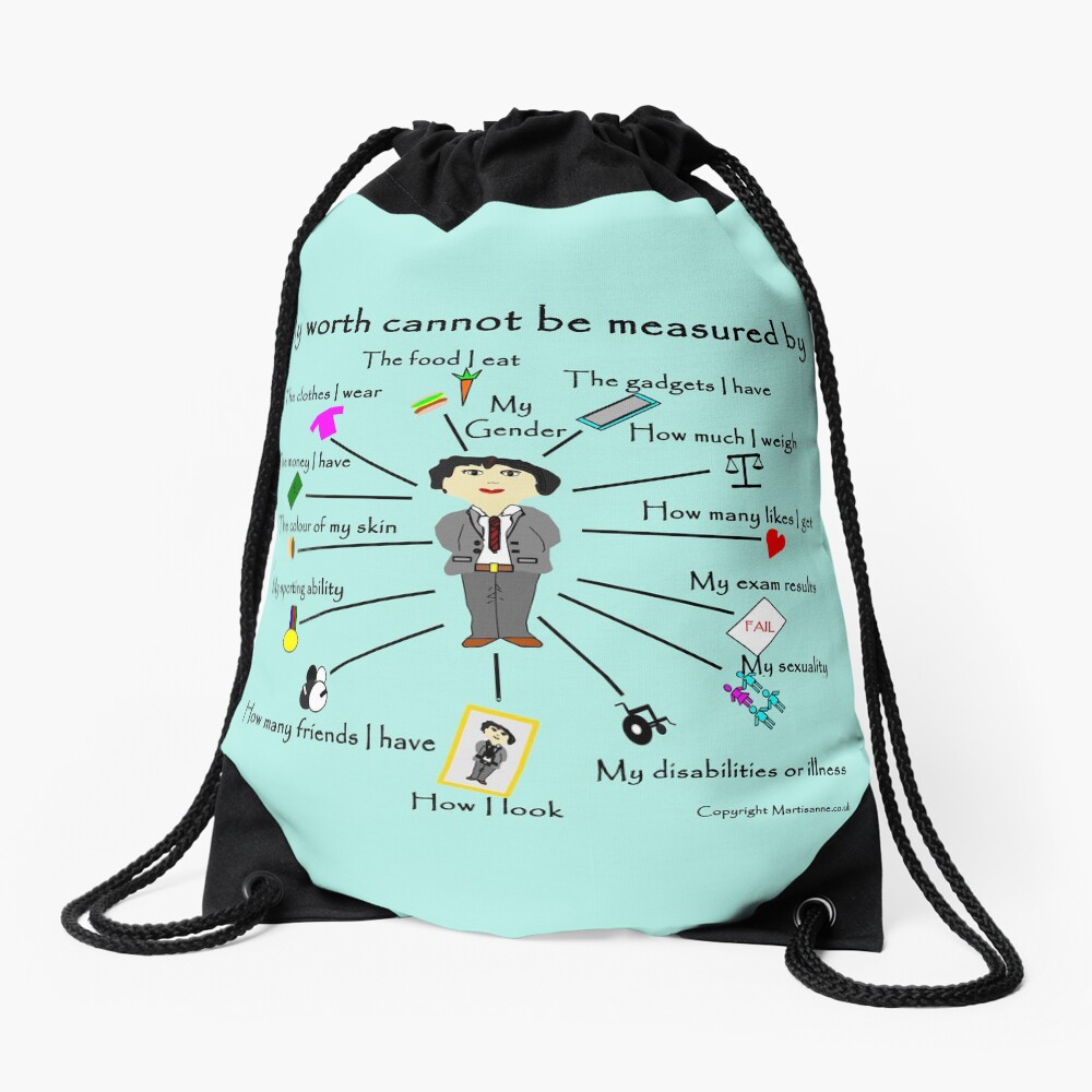 My worth cannot be measured by G Drawstring Bag