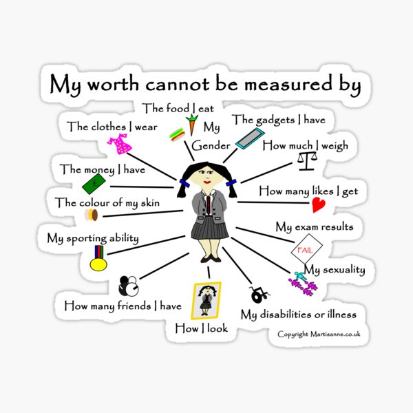 My worth cannot be measured by H Sticker