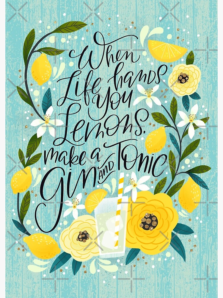 WHEN LIFE HANDS YOU LEMONS MAKE GIN COASTER YELLOW CROWN NEW IN CELLO 