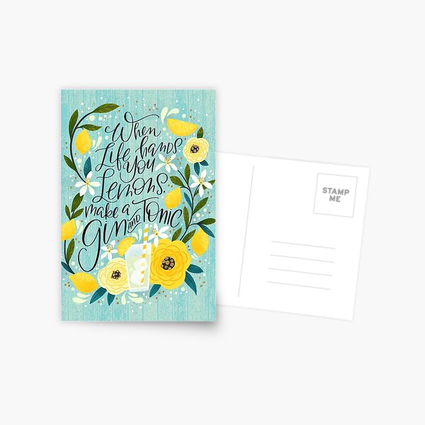 When Life Hands You Lemons, Make a Gin and Tonic Postcard