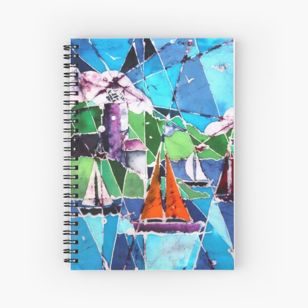 Boats and Lighthouse Spiral Notebook