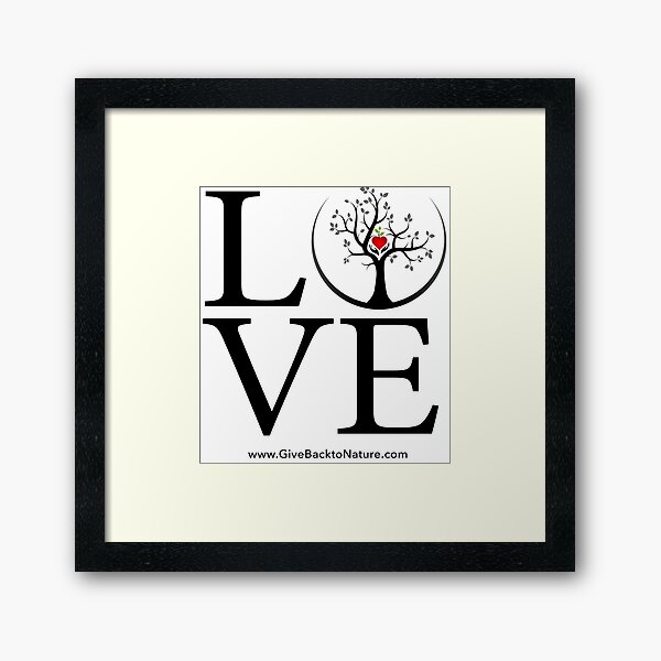 Love Logo - Give Back to Natu Framed Art Print