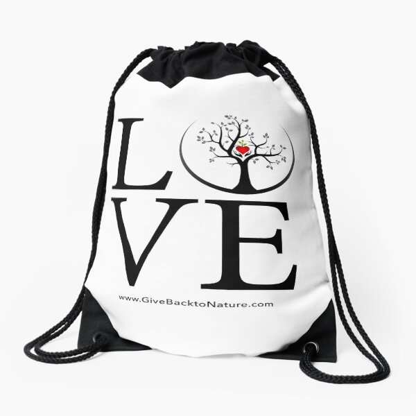 Love Logo - Give Back to Natu Drawstring Bag
