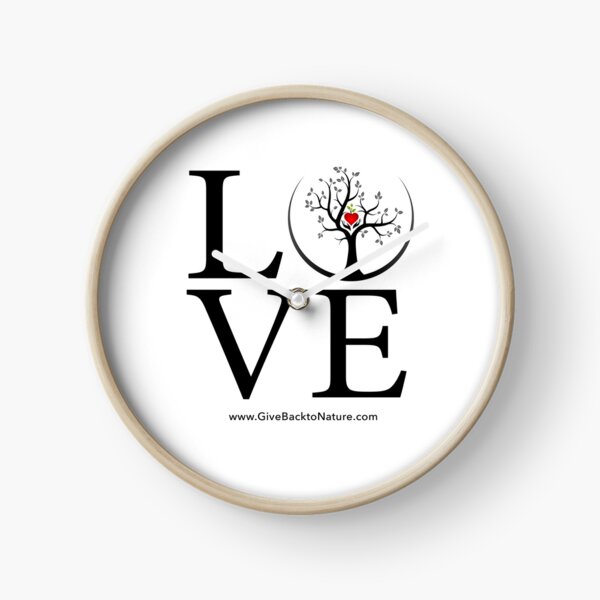 Love Logo - Give Back to Natu Clock
