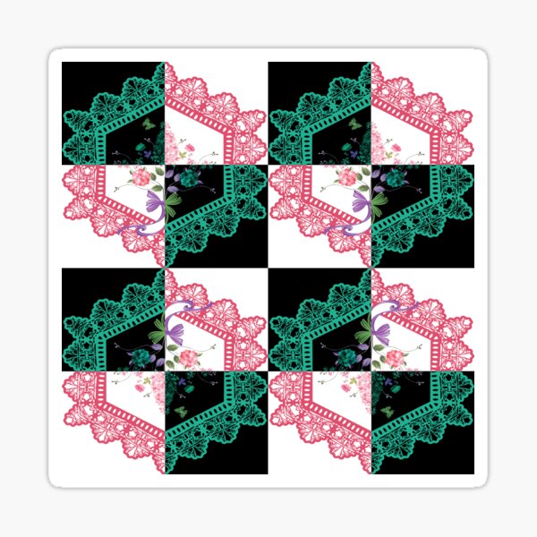 Checkered Embroidery Sticker