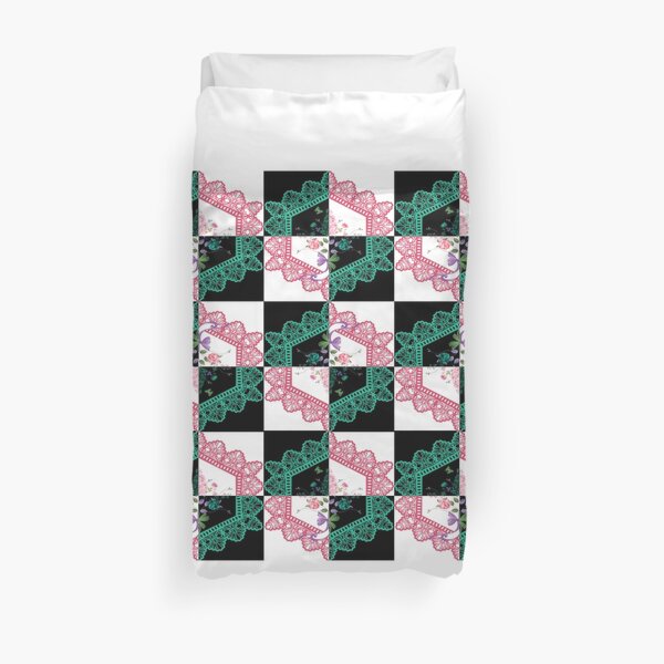 Checkered Embroidery Duvet Cover
