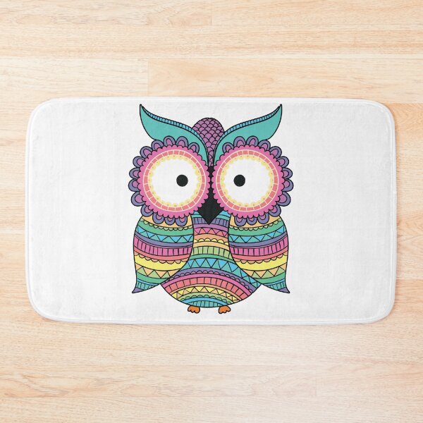 Item preview, Geometric Pastel Rainbow Owl designed and sold by Pink Pineapple Works.