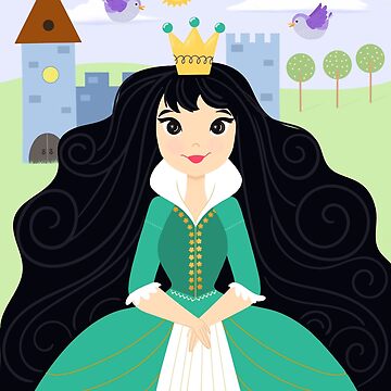 Fairy Tale Princess With Her Story Book Castle - Green Dress" Art Board  Print for Sale by BunnyThePainter | Redbubble