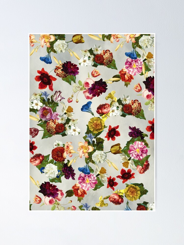 Thumbnail 1 of 3, Poster, Flowery (white version) designed and sold by DVerissimo.