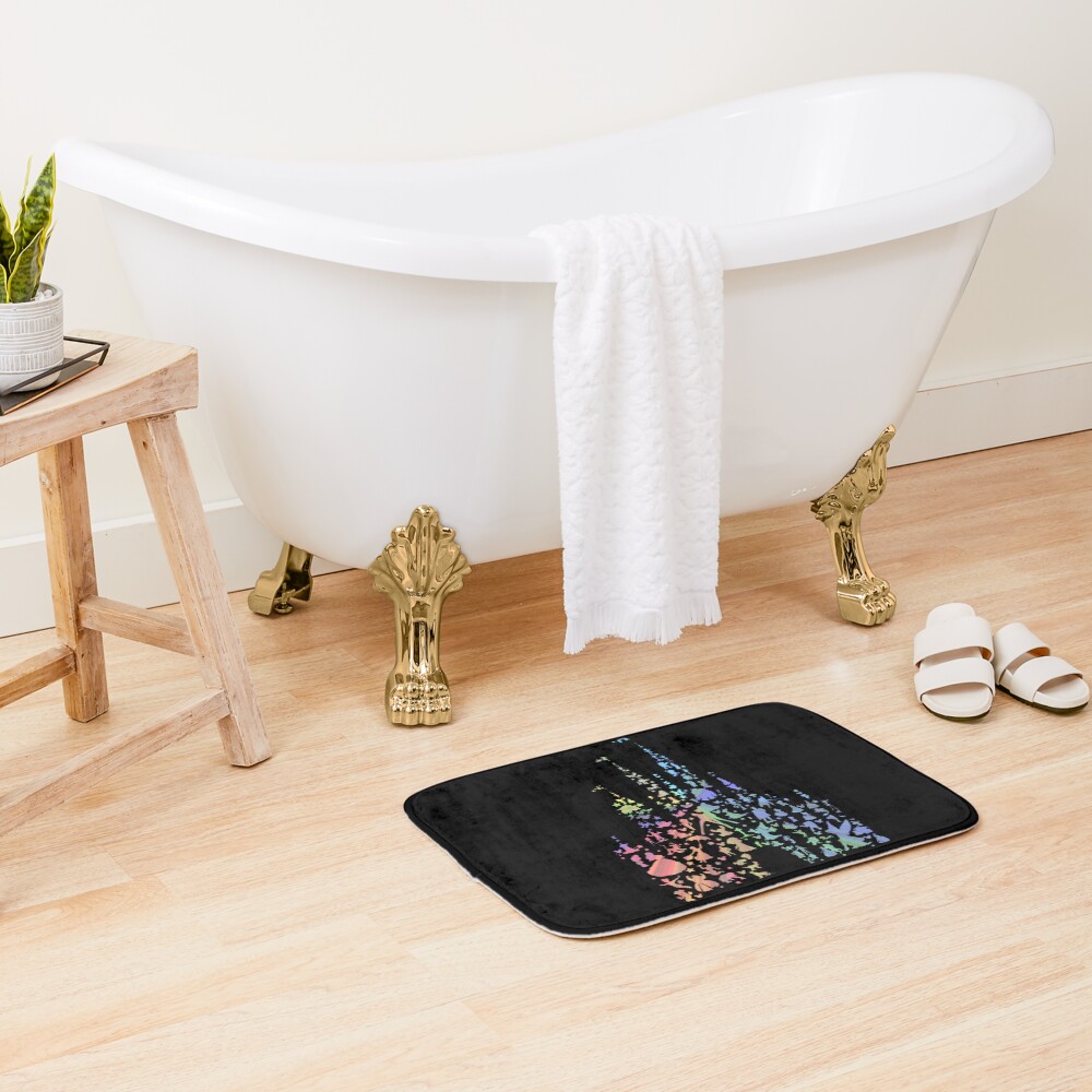 Happiest Castle On Earth (Rainbow Explosion) Bath Mat