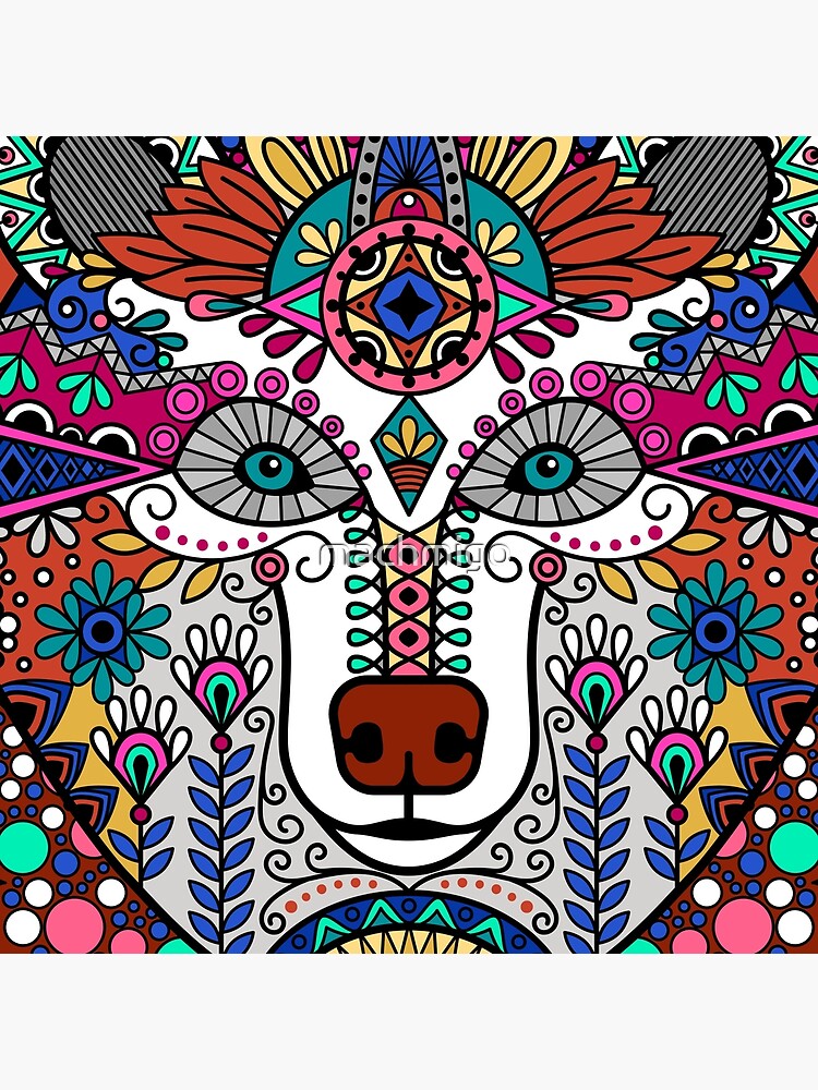 "Bohemian Bear Illustration" Poster for Sale by machmigo Redbubble