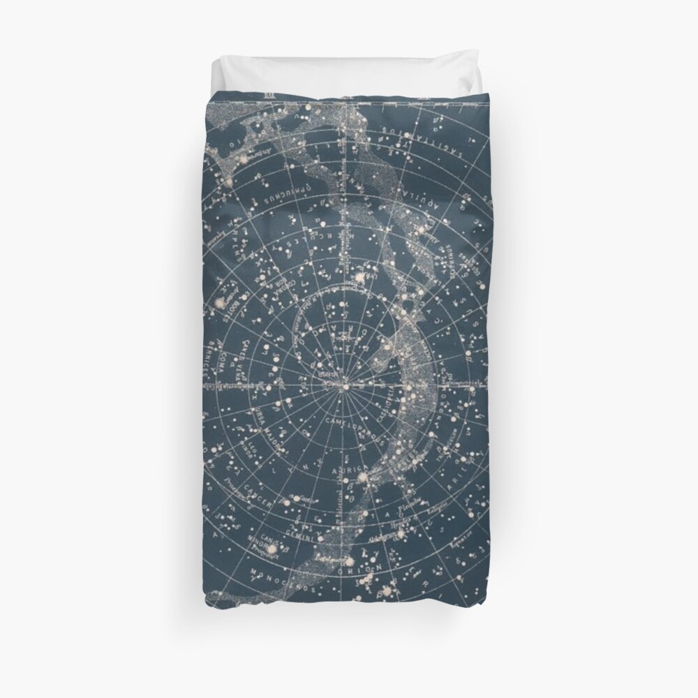 The Star Constellations Vintage 1900 Galaxy Duvet Cover