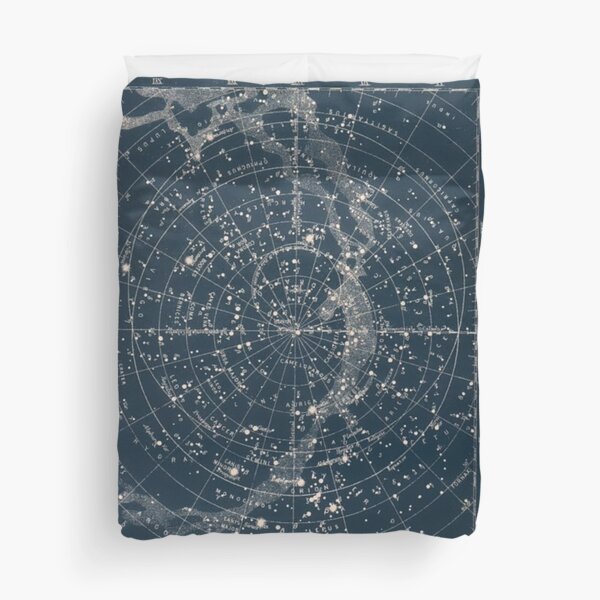 The Star Constellations Vintage 1900 Galaxy Duvet Cover