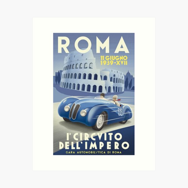 Roma Vintage Grand Prix Racing Art Print