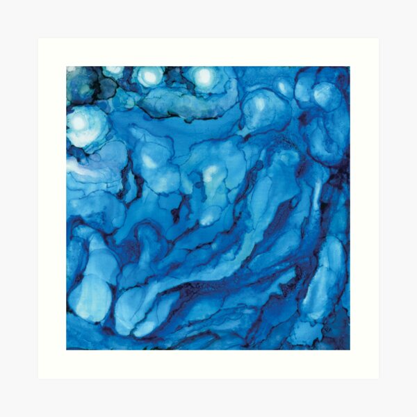 Abstract Blue Sea Art Print