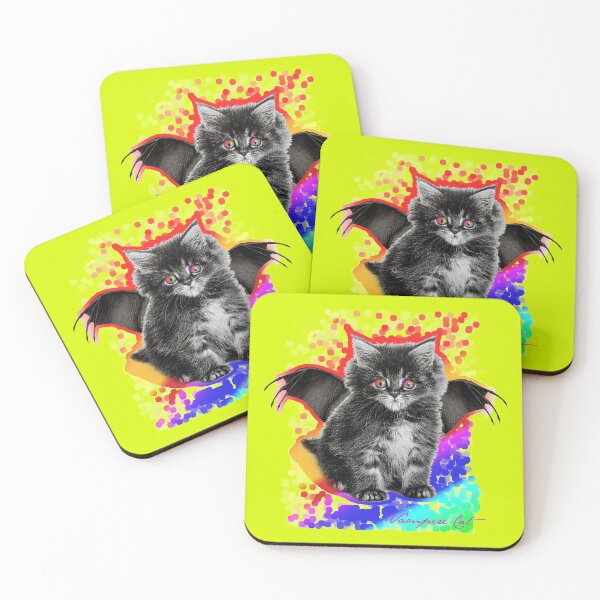 Item preview, Black VAMPIRE Cat - Rainbow Eyes (By AliceCCI)  designed and sold by VanyssaGraphics.