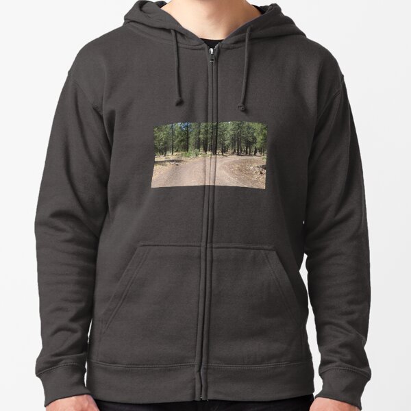Curvey, Arizona dirt road Zipped Hoodie