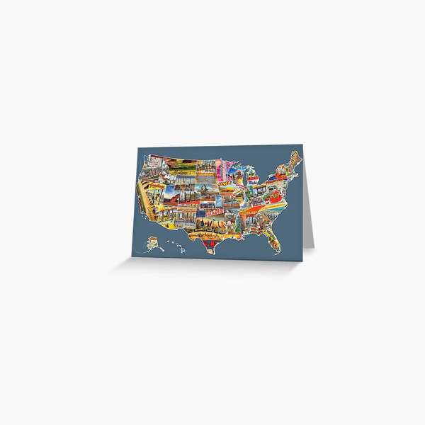 Item preview, Postcards Of The United States Vintage Usa All 50 States Map Choose Your Own Background designed and sold by designturnpike.