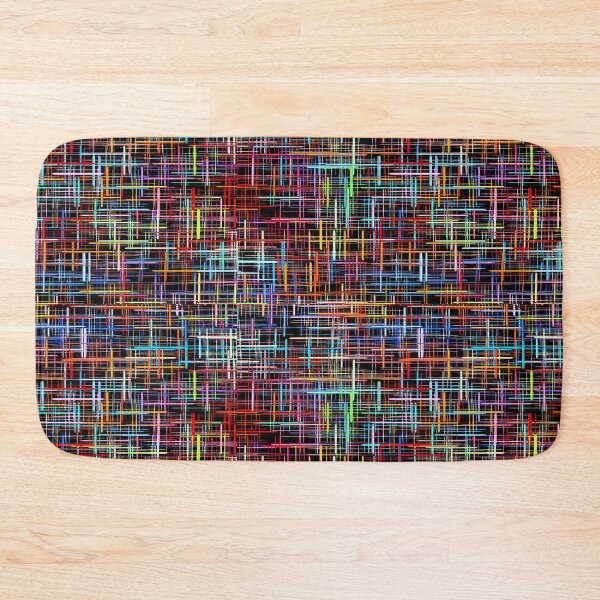 Item preview, Abstract multicolored grid and checkered pattern on black.  designed and sold by IaroslavB.