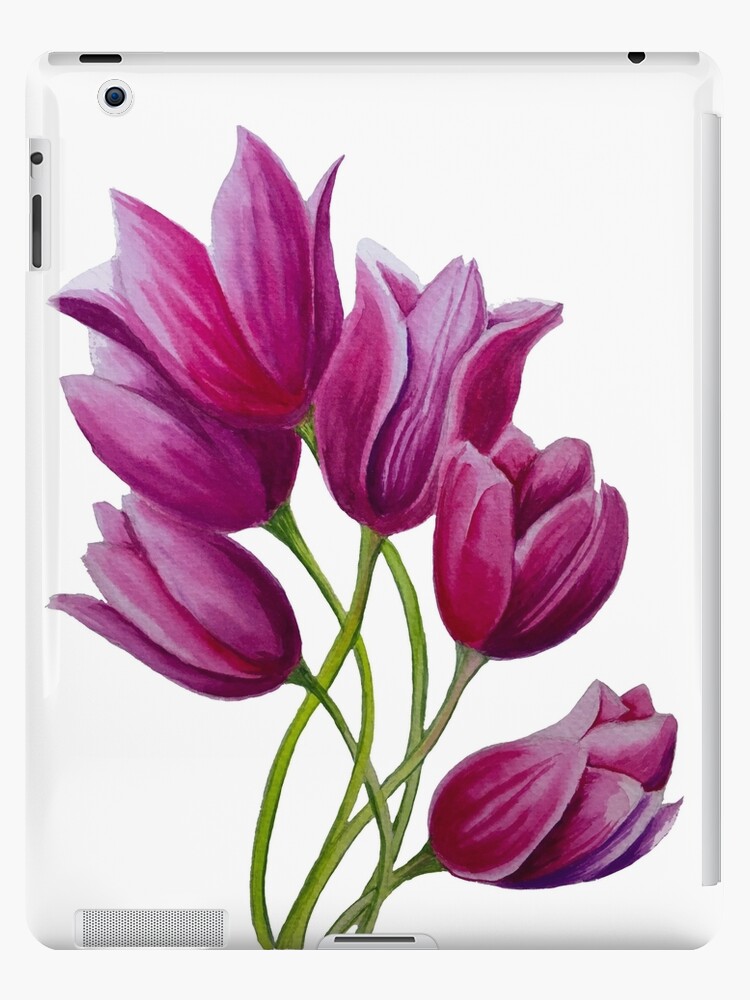 Funda y vinilo para iPad «Ramo de tulipanes rosas» de NataBold | Redbubble