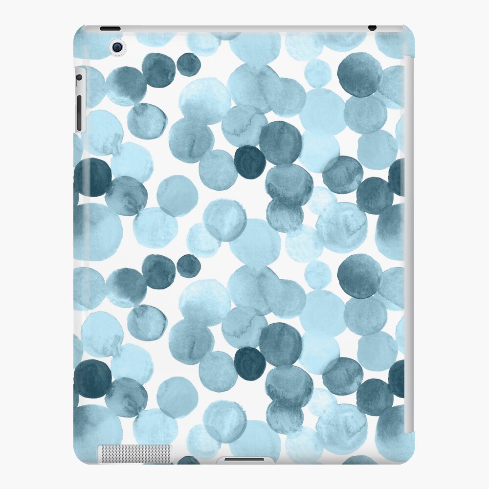 Watercolor Circles - Blue Grey iPad Case & Skin