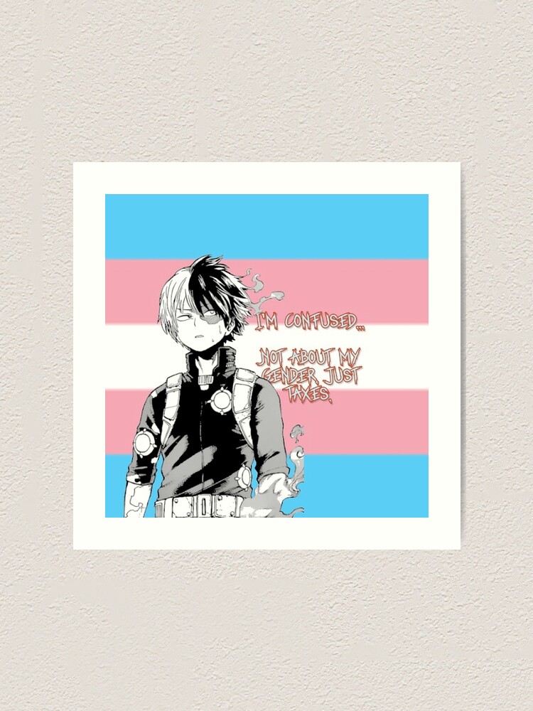 My Hero Academia Todoroki Transgender Pride Flag Art Print By Queerwriter Redbubble 