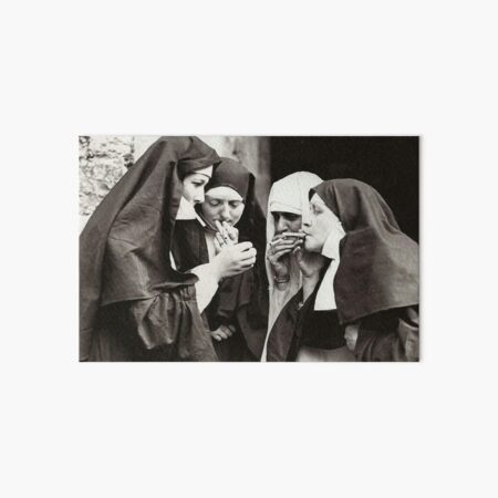 Nuns Smoking Art Board Print