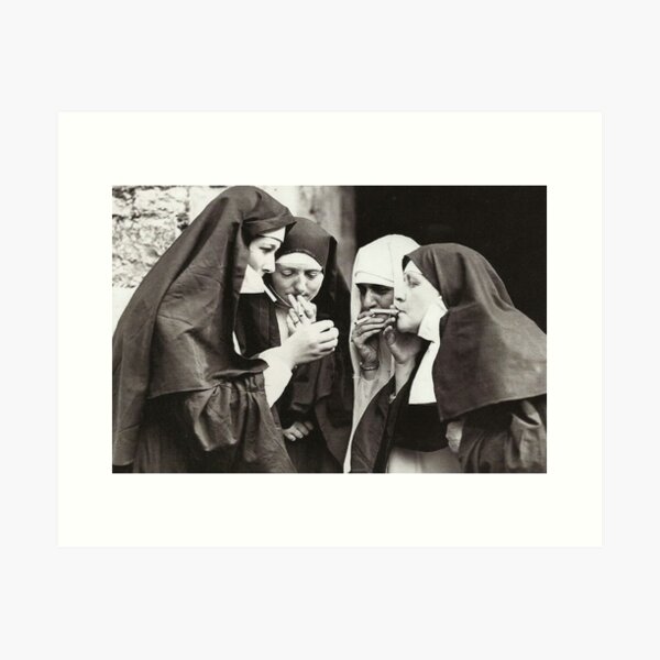 Nuns Smoking Art Print