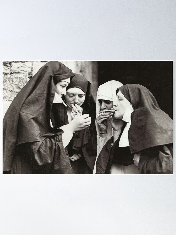 Alternate view of Nuns Smoking Poster