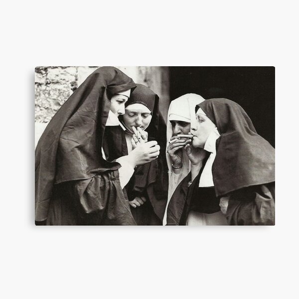 Nuns Smoking Canvas Print