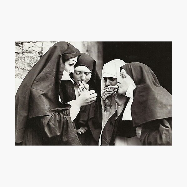 Nuns Smoking Photographic Print