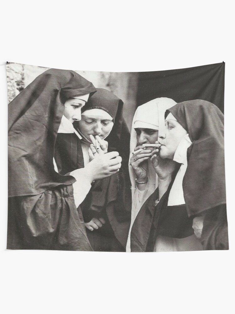 Alternate view of Nuns Smoking Tapestry