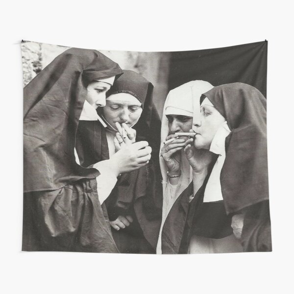 Nuns Smoking Tapestry