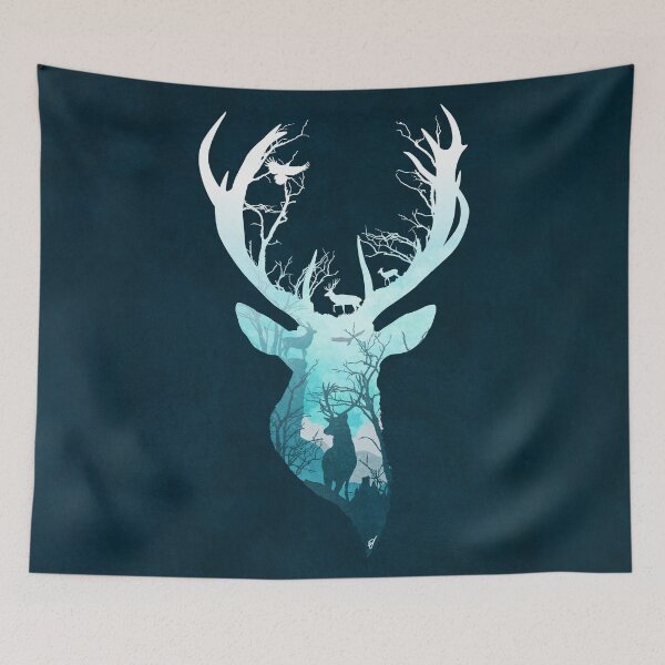 Item preview, Deer Blue Winter designed and sold by DVerissimo.