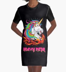 Heavy Metal unicorn Graphic T-Shirt Dress
