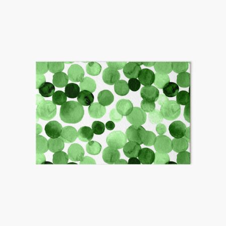 Watercolor Circles - Green Art Board Print