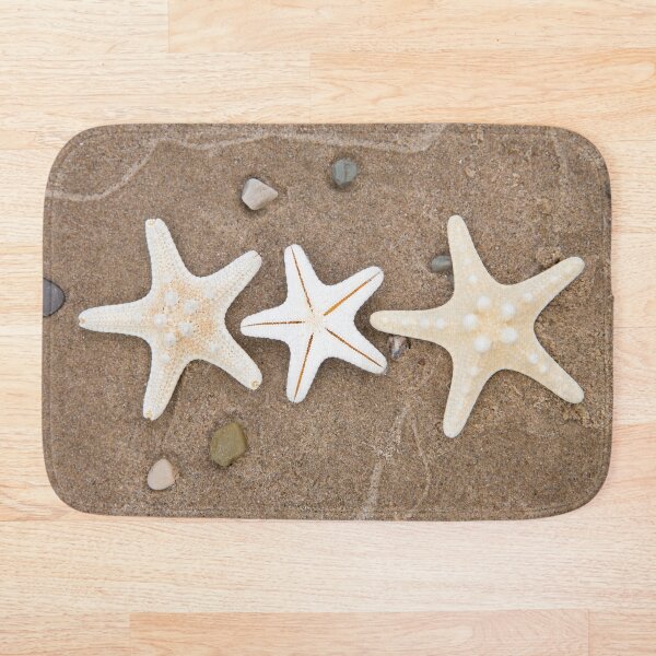 Starfish in the Sand Bath Mat