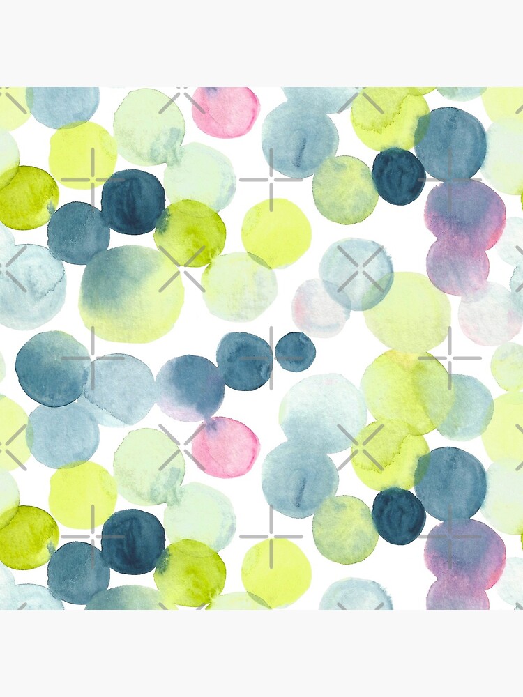 Watercolor Circles - Green, Blue, and Pink by annieparsons