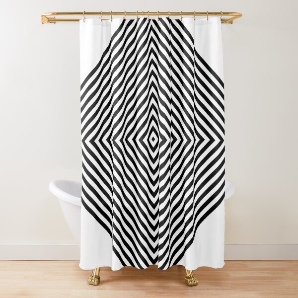 #Pattern, #design, #abstract, #art, illustration, square, illusion, paper, decoration Shower Curtain