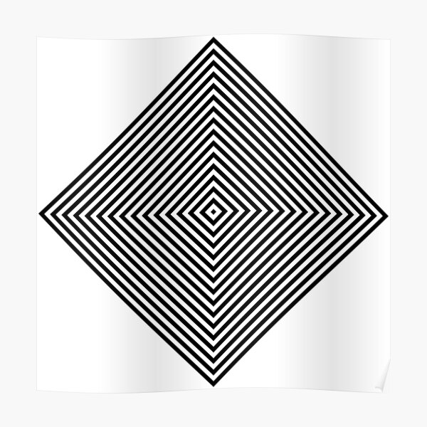 #Pattern, #design, #abstract, #art, illustration, square, illusion, paper, decoration Poster