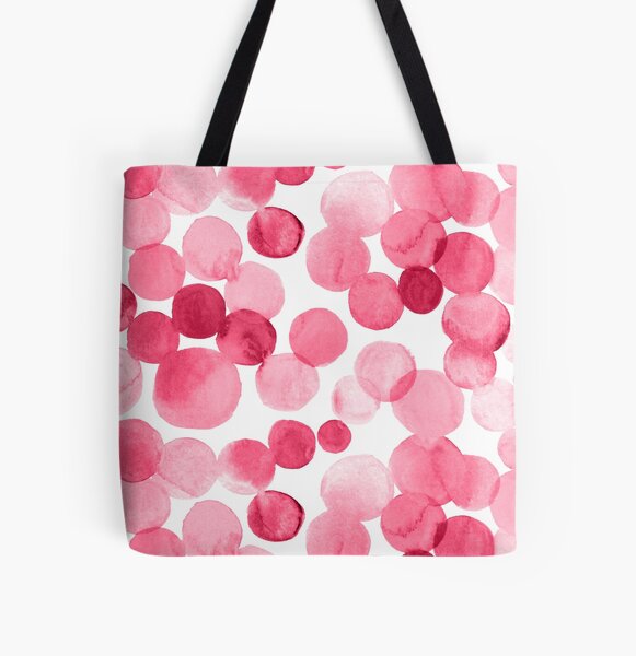 Watercolor Circles - Pink All Over Print Tote Bag