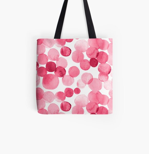 Watercolor Circles - Pink All Over Print Tote Bag