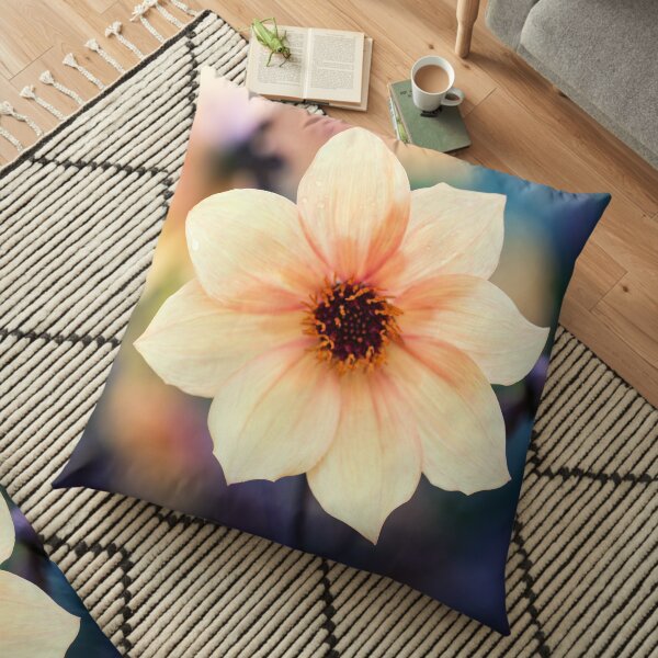 Yellow Summer Flower Floor Pillow