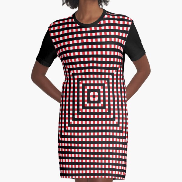 #Pattern, #design, #abstract, #art, illustration, square, illusion, paper, decoration Graphic T-Shirt Dress